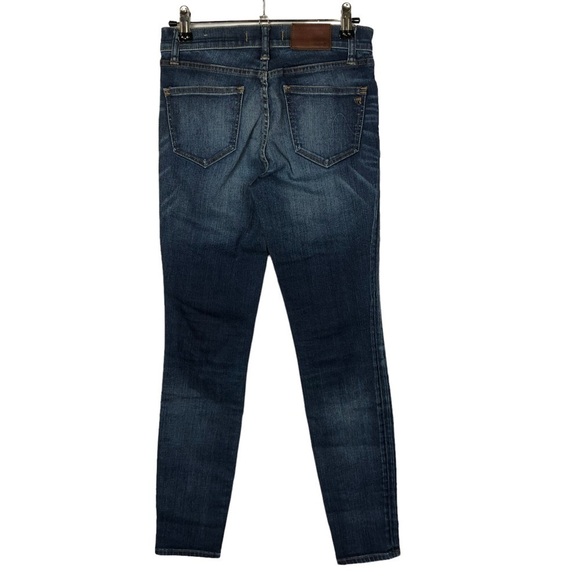 Madewell Skinny Skinny Dark Wash Distressed Mid Rise Jeans 26 - Picture 2 of 3